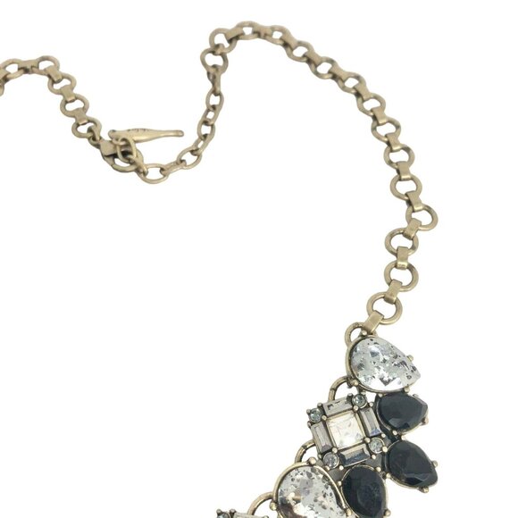 Chloe + Isabel Statement Necklace Black & Clear Gemstones On Gold-Tone Chain - Picture 9 of 10